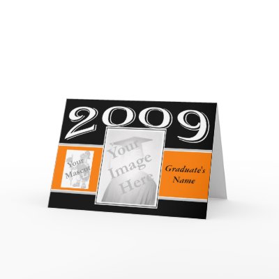 Graduation Photo Card with mascot -orange by JoyOfLife