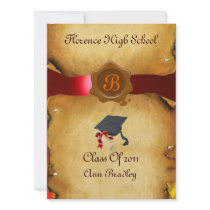 GRADUATION PHOTO TEMPLATE PARCHMENT red Wax Seal
