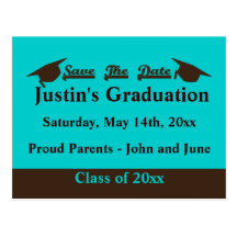 Graduation Save The Date Card Brown Postcard