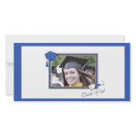 Graduation Thank You Blue Photo Card Template