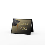 Graduation Thank You Card, Black and Gold Cap