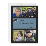 Graduation Time - 4 Photo Graduation  Invitation