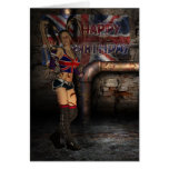 Graffiti Birthday Card With British Flag And Sexy
