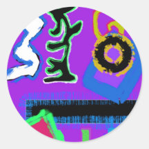 Graffiti ~ Modern Art ~  Modern colourful vibrant Round Stickers