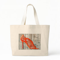 Graffiti Orange Cage Stilettos Canvas Bag