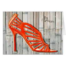 Graffiti Orange Cage Stilettos Greeting Cards