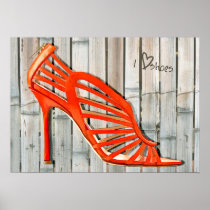 Graffiti Orange Cage Stilettos Poster