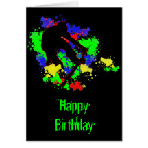 Graffiti Paint Splotches Skater Greeting Card
