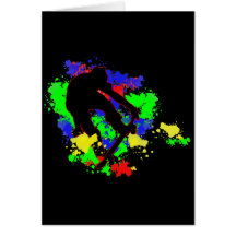 Graffiti Paint Splotches Skater Greeting Cards