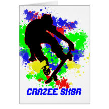 Graffiti Splotch Skateboard Party Cards