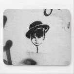 graffiti stencil art, boy in a hat mousepad