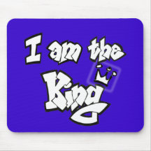Graffiti Style "I am the King" with crown Mousepad