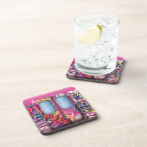 Graffiti Subway Train cork coasters
