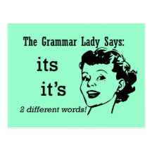 Grammar It's and Its Postcards