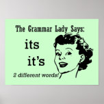 Grammar It's and Its Posters posters