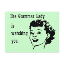 Grammar Lady Watching Postcards
