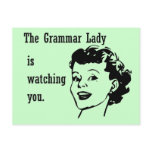 Grammar Lady Watching Postcards