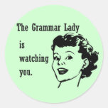 Grammar Lady Watching Stickers