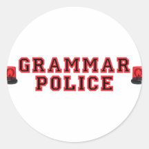 Grammar Police Round Stickers