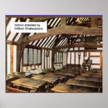 Grammar school attended by Shakespeare Print