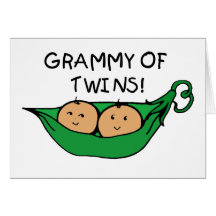  Grammy of Twins Pod Greeting Card