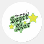 Grampy's Super Star Round Sticker