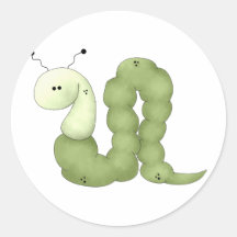 Gram's Garden · Green Worm Round Sticker