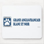 Grand Anglo-Francais Blanc Et Noir Blue Mouse Pads
