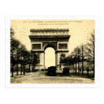 Grand Armee Ave. and Triumph Arc Paris 1924 Vintag Postcard
