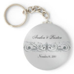 Grand Duchess Silver Metal Scroll  Keychain