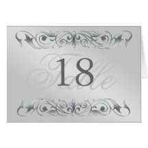 Grand Duchess Silver Metal Scroll Table Card