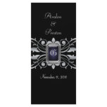 Grand Duchess Silver Scroll Black Wedding Program rack cards