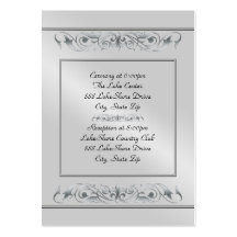 Grand Duchess Silver Scroll Guest Info Card Business Card