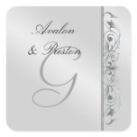 Grand Duchess Silver Scroll Monogram Sticker