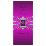 Grand Duchess Silver Scroll Pink Wedding Program rack cards