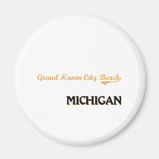 Grand Haven City Beach Michigan Classic Refrigerator Magnet
