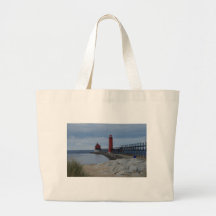 Grand Haven Lighthouses Tote Bags