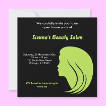 Grand Opening Salon (Dark Olive Green) invitations