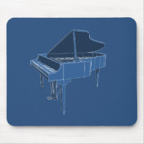 Grand Piano: Blueprint Painting: Custom Mousepad
