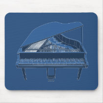Grand Piano: Blueprint Painting: Custom Mousepad
