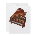 Grand Piano Brown Bird's Eye View Custom Announcements