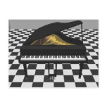 Grand Piano & Tile Floor: 3D Model: Postcard