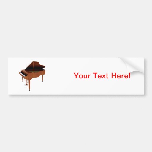 Grand Piano: Wood Finish: 3D Model: Bumper Stickers