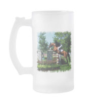 Grand Prix Horse  Frosted Beer Mug
