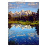 Grand Tetons reflecting in the Snake River Greeting Card