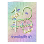 Granddaughter 13th Birthday Butterfly Garden Card