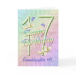 Granddaughter 17th Birthday Butterfly Garden Card