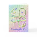 Granddaughter 18th Birthday Butterfly Garden Card