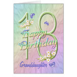 Granddaughter 18th Birthday Butterfly Garden Card