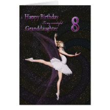 Granddaughter age 8, a ballerina birthday card